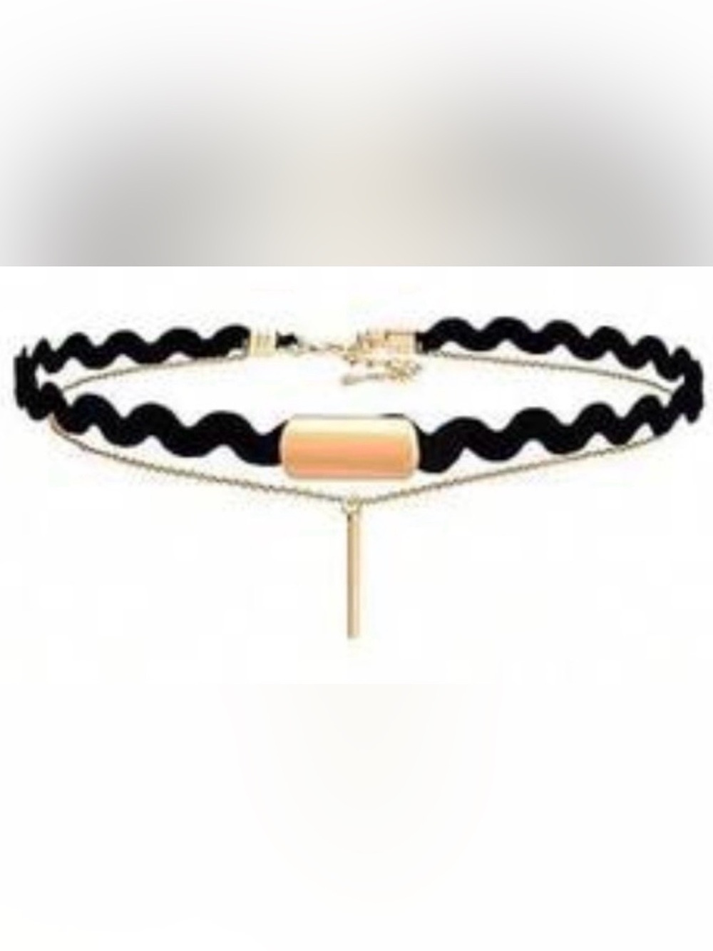Black and Gold Wave Choker Necklace - Women Jewelry